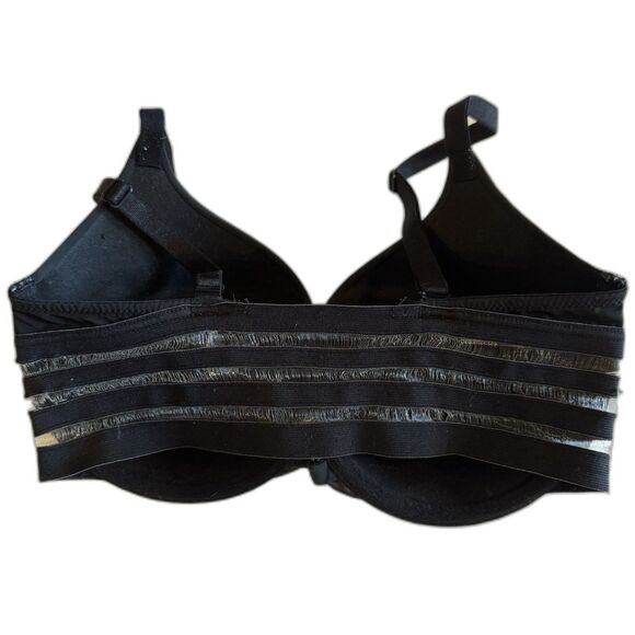 Victoria’s Secret T-Shirt Push-Up Bra 32DD Full Coverage Strappy Back Black - Picture 2 of 8